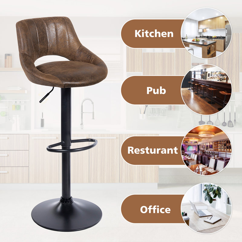 Foundry Select Newville Swivel Adjustable Height Stool & Reviews Wayfair